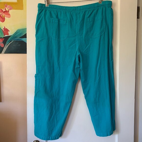 Laura Scott Pull On Capri Pants XL Turquoise Comfy Summer Beach Coastal Preppy - Picture 2 of 6